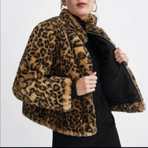 TRF Zara leopard bomber jacket